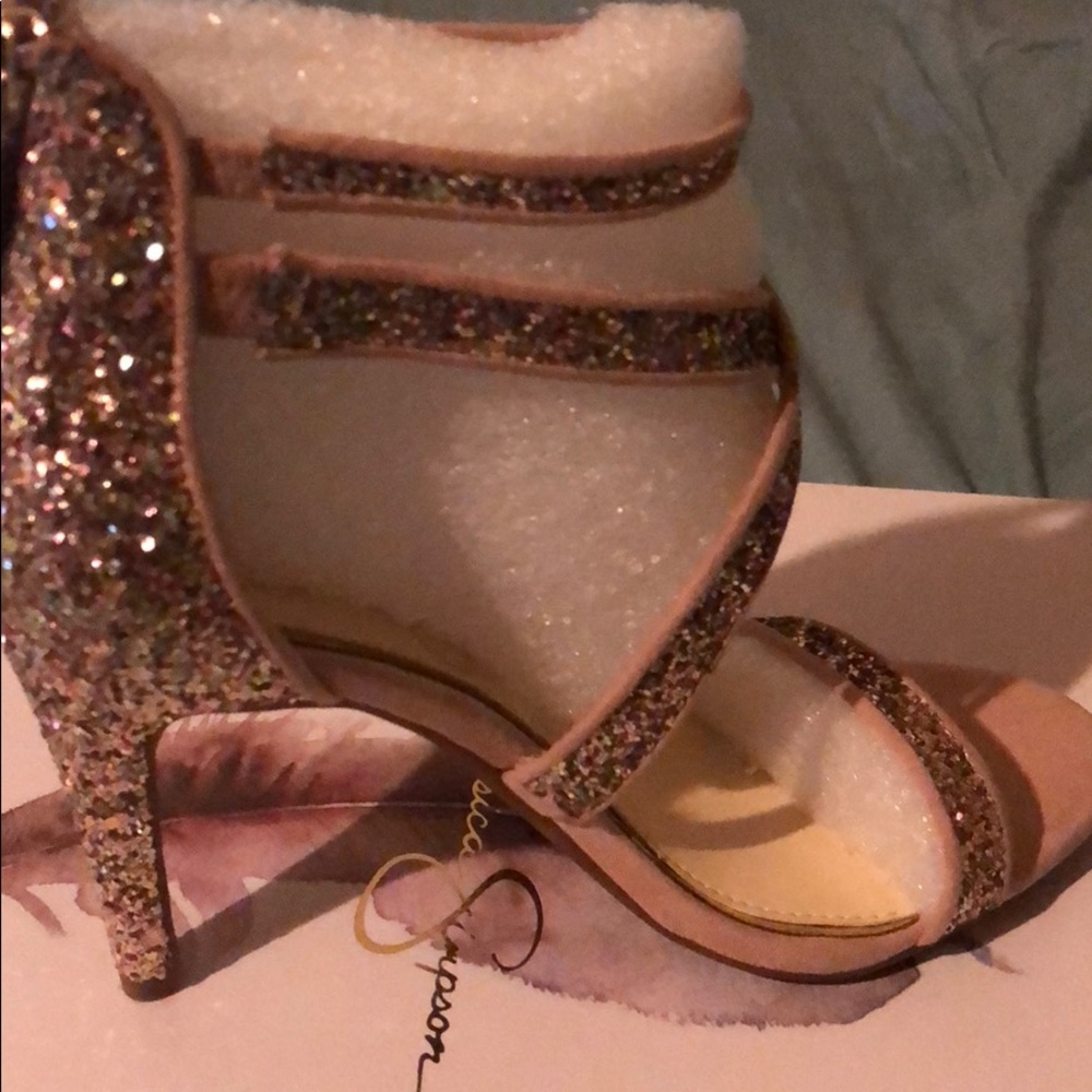Jessica Simpson Champagne Glitter Ellenie Sandals